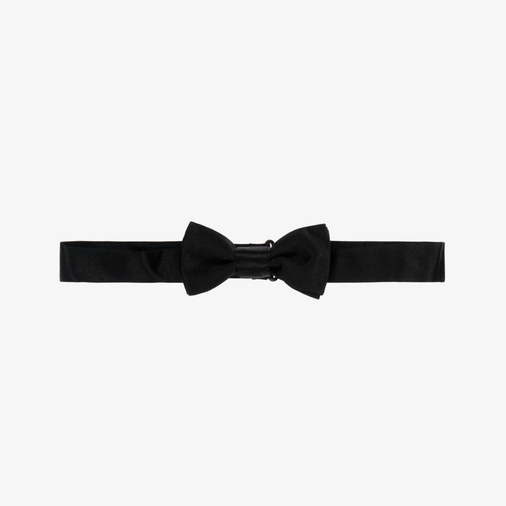Emporio Armani-Boys Elegant Black Silk Bow Tie | Childrensalon Outlet