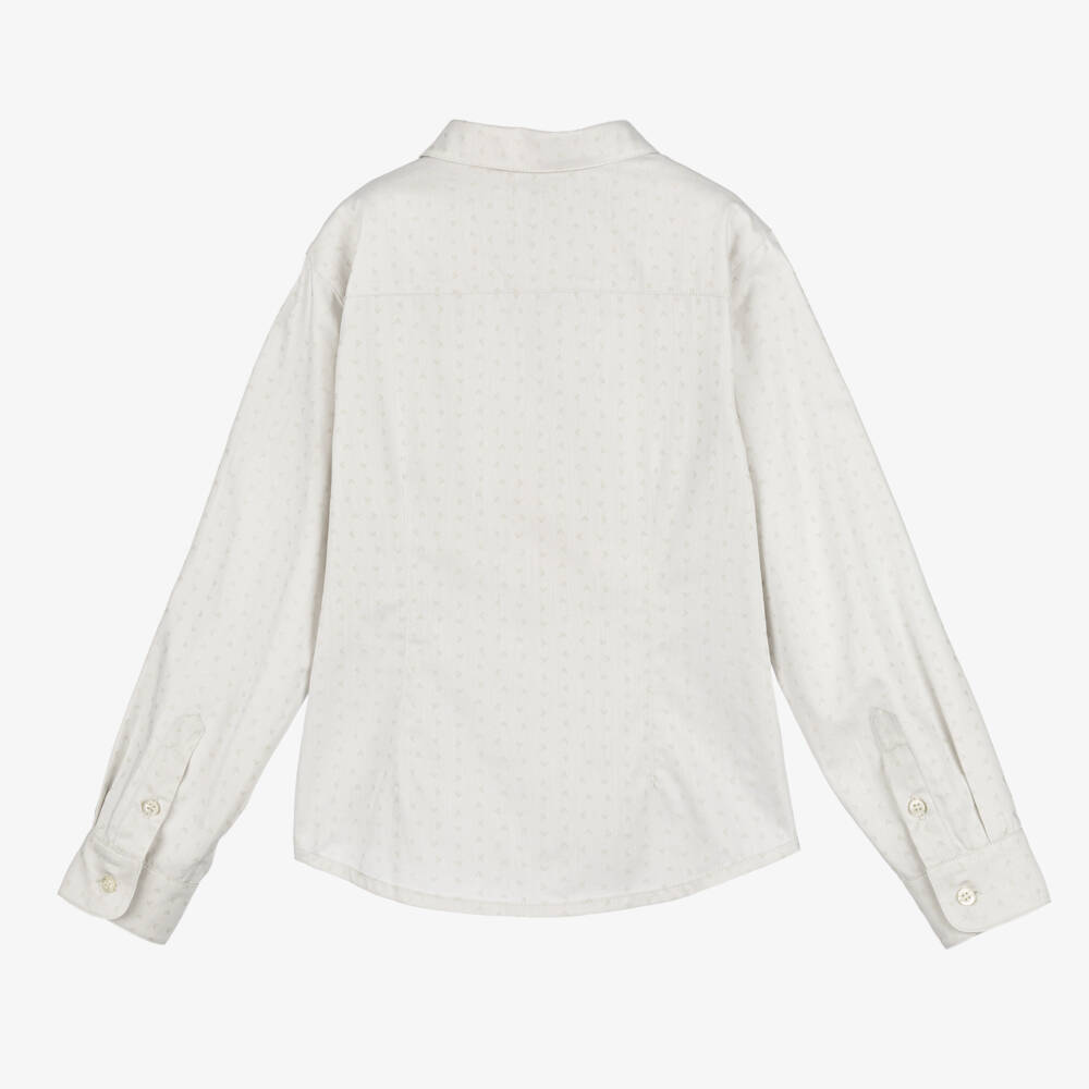 Emporio Armani-Boys Elegant Grey Cotton Shirt | Childrensalon Outlet