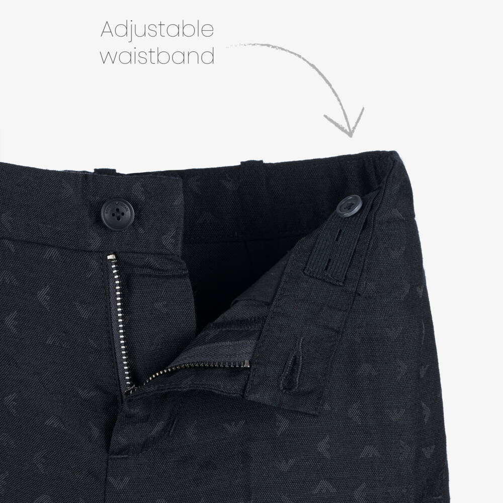 Emporio Armani-Элегантные синие шорты с узором орла для мальчиков | Childrensalon Outlet