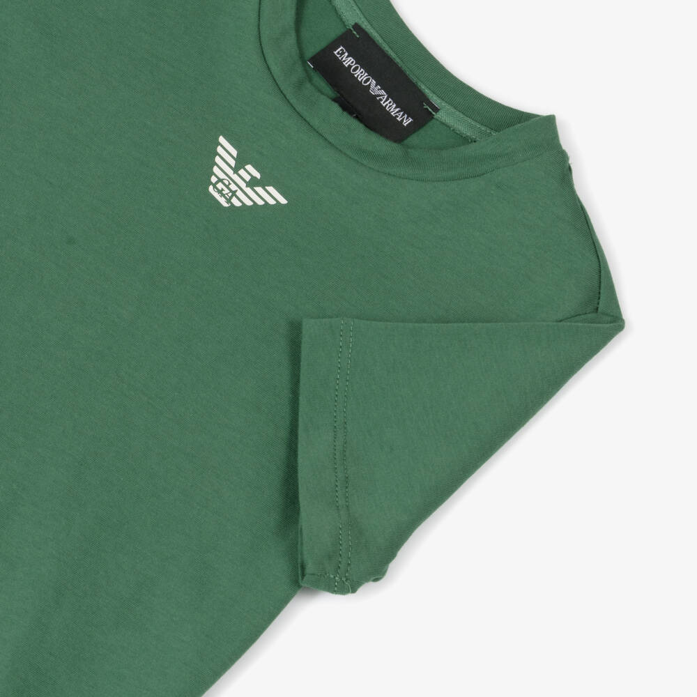 Emporio Armani-Футболка изумрудная с орлом для мальчиков | Childrensalon Outlet