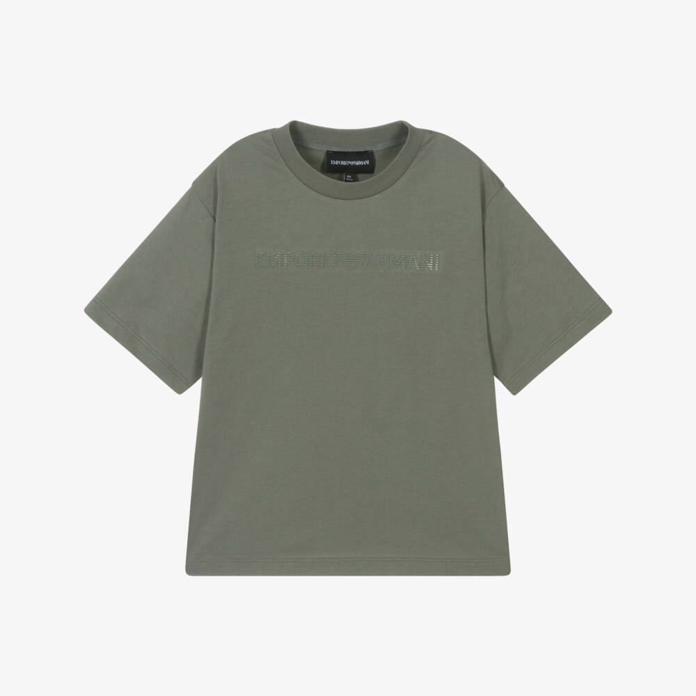 Emporio Armani-Boys Emerald Cotton Tee | Childrensalon Outlet
