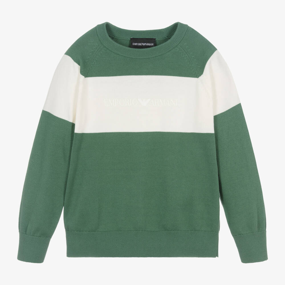 Emporio Armani-Boys Emerald Knit Jumper | Childrensalon Outlet