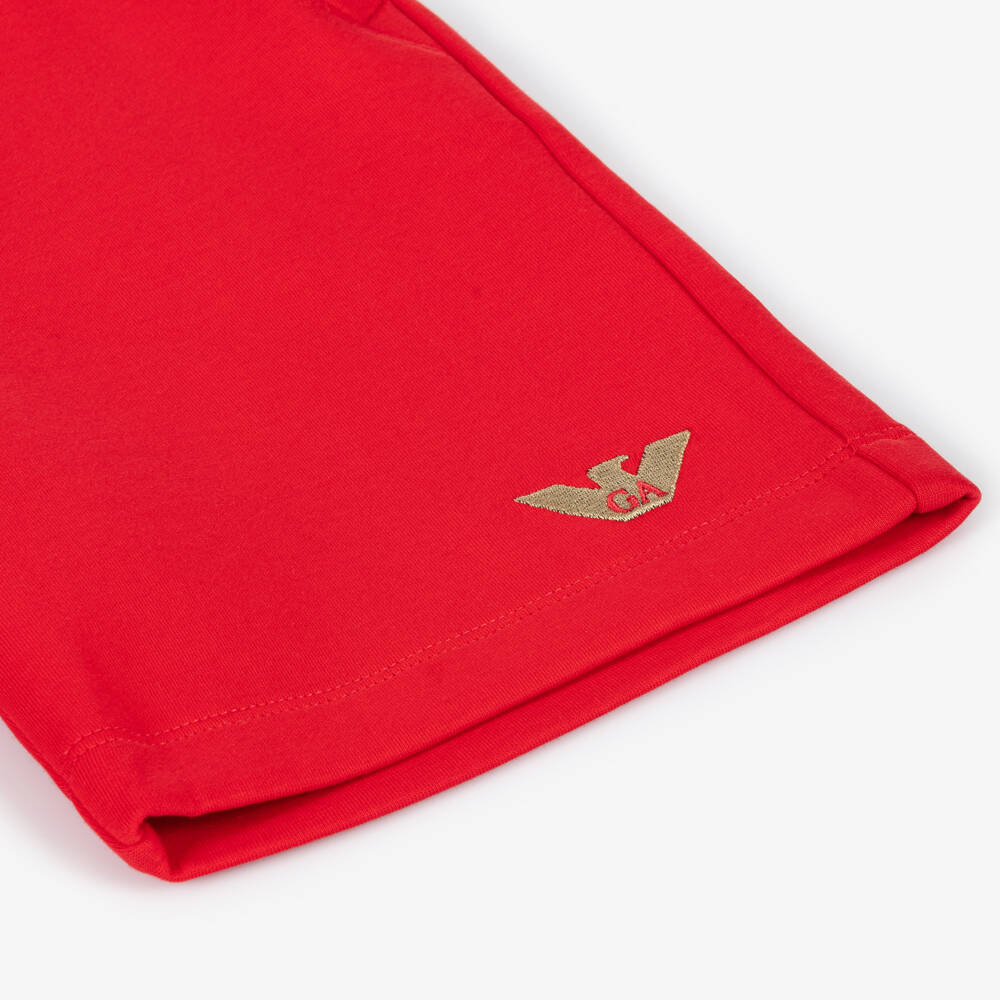 إEmporio Armani-شورت احتفالي أحمر للأولاد | Childrensalon Outlet