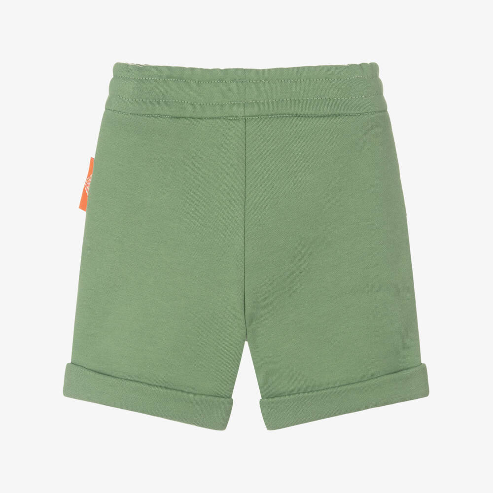 إEmporio Armani-شورت قطني أخضر للأولاد مع تصميم دب | Childrensalon Outlet