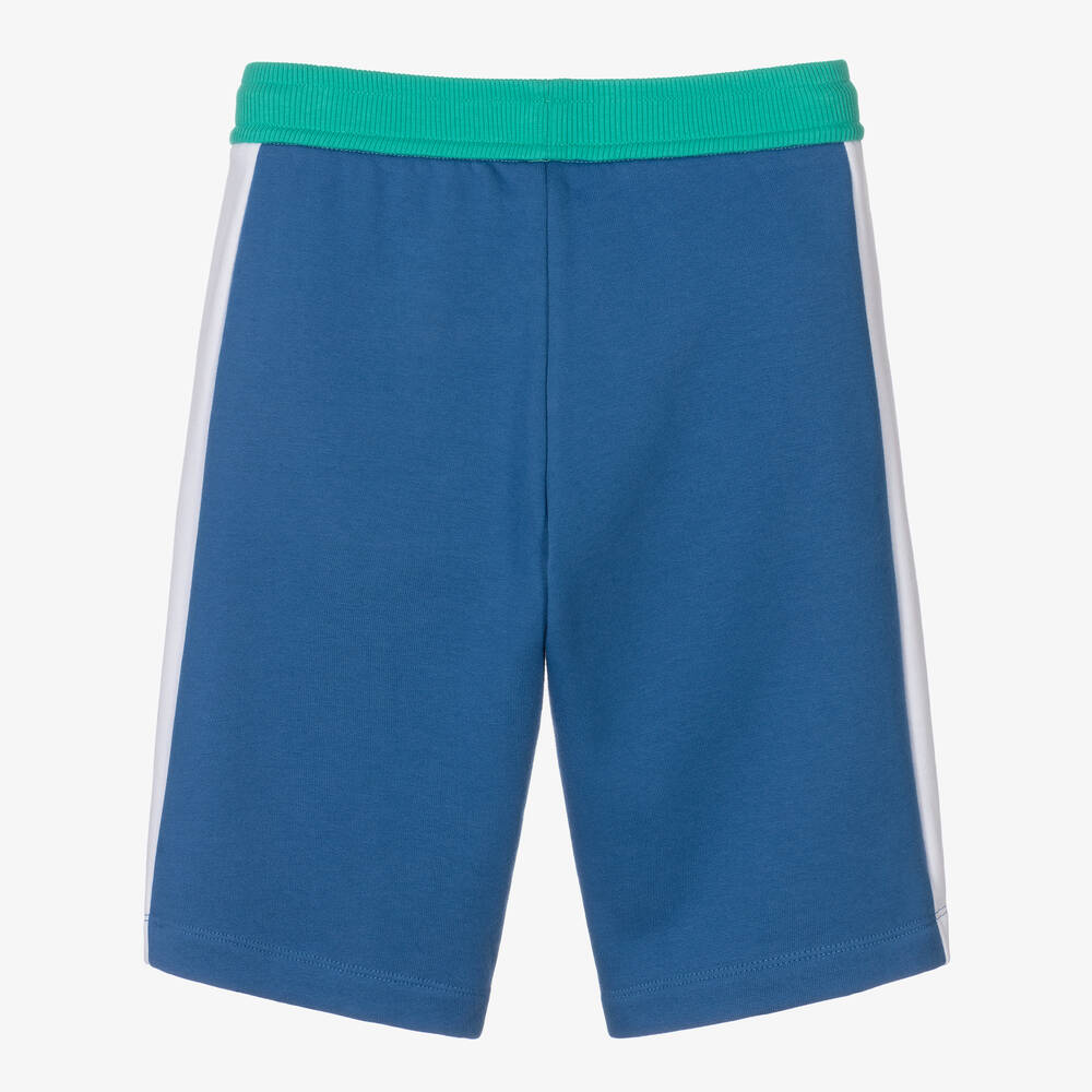 Emporio Armani-Boys Green & Blue Colourblock Logo Shorts | Childrensalon Outlet