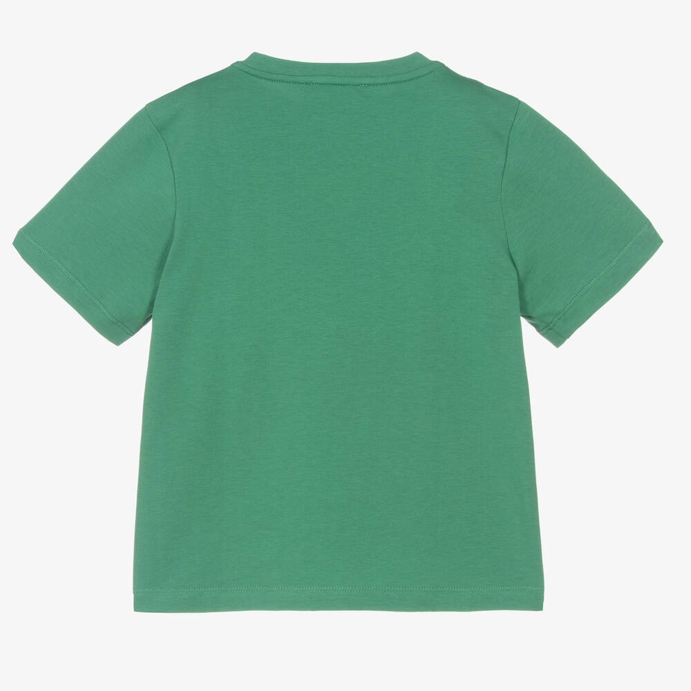 Emporio Armani-Boys Green Cartoon Logo T-Shirt | Childrensalon Outlet