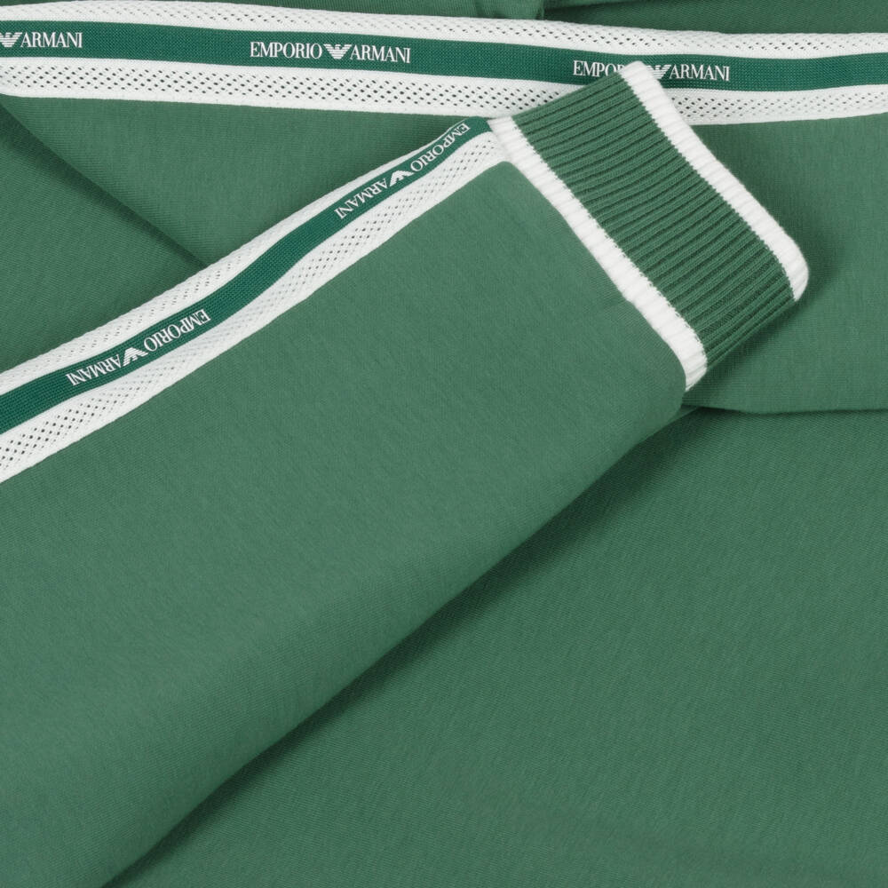 Emporio Armani-Boys Green Cotton Comfort Sweatshirt | Childrensalon Outlet