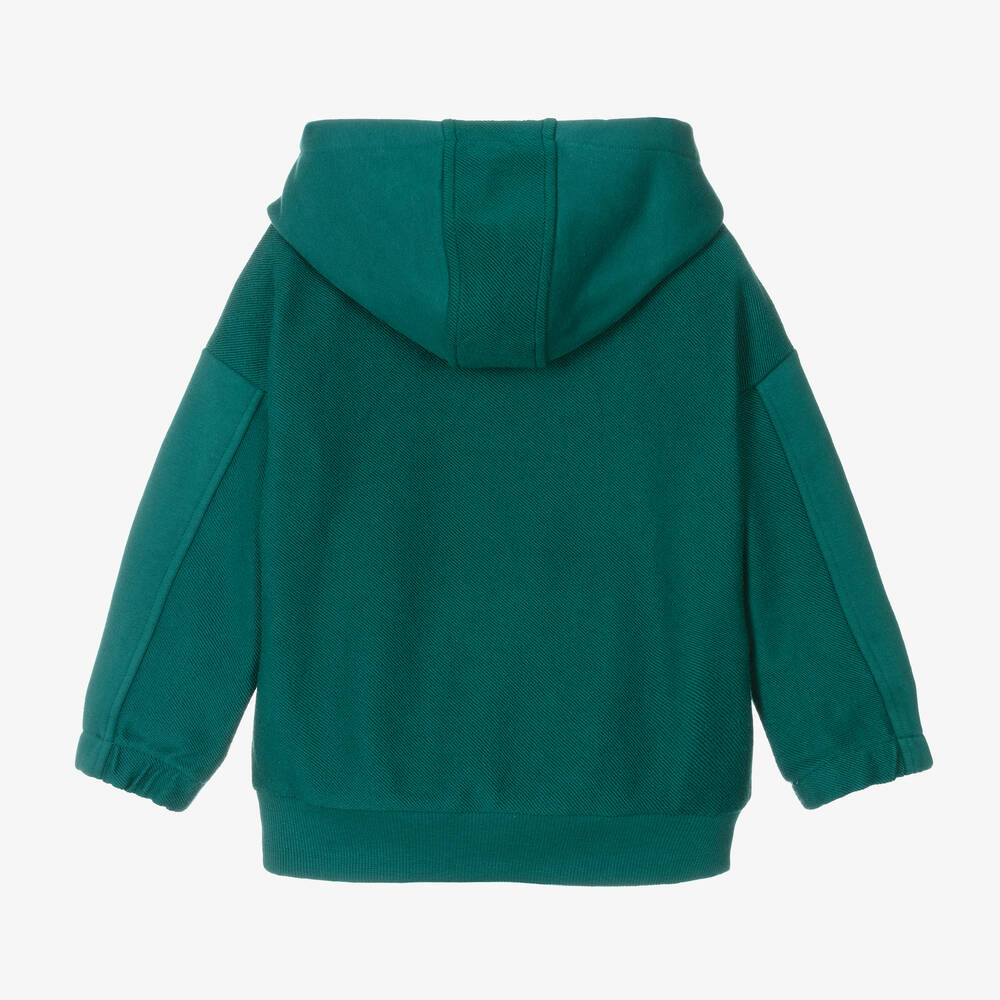 Emporio Armani-توب هودي بطبعة النسر قطن لون أخضر للأولاد | Childrensalon Outlet