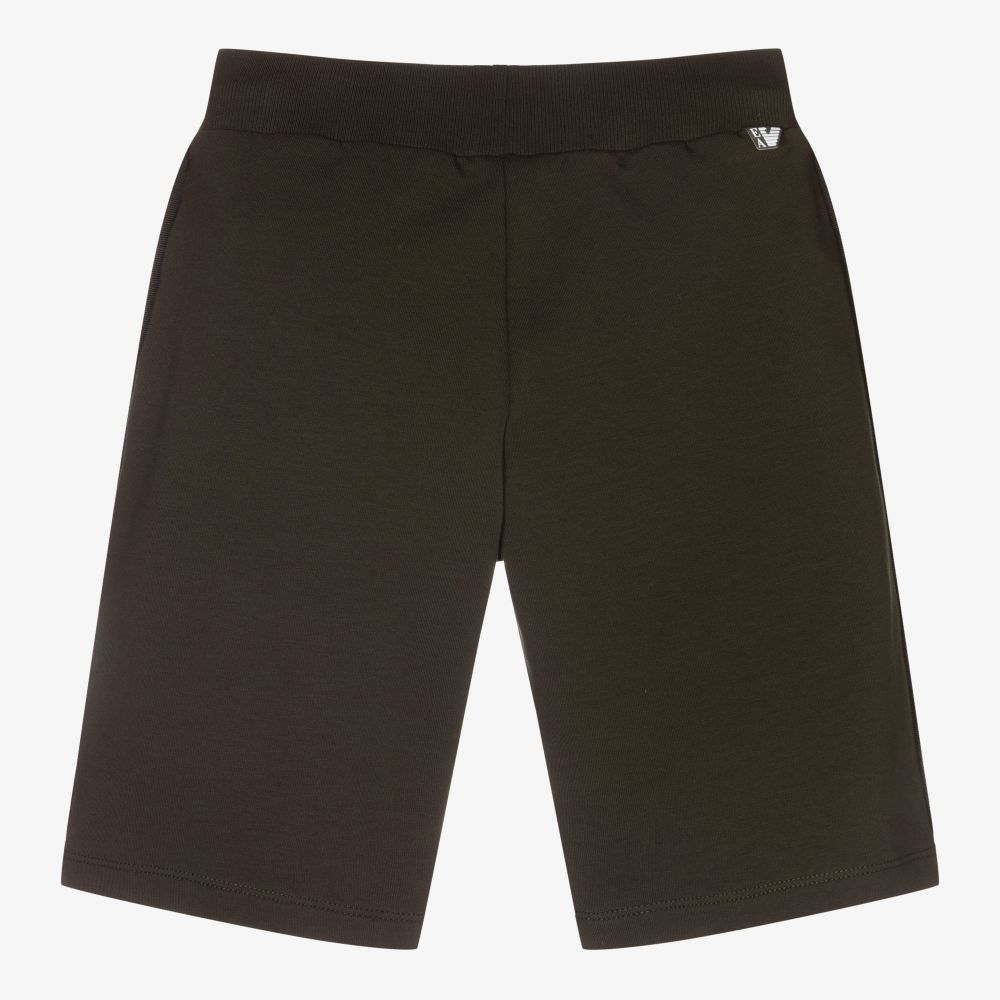 Emporio Armani-Boys Green Cotton Logo Shorts | Childrensalon Outlet