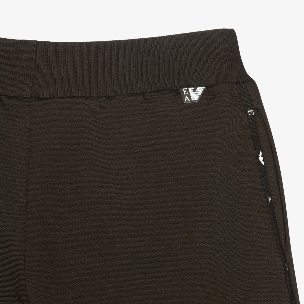 Emporio Armani-Boys Green Cotton Logo Shorts | Childrensalon Outlet