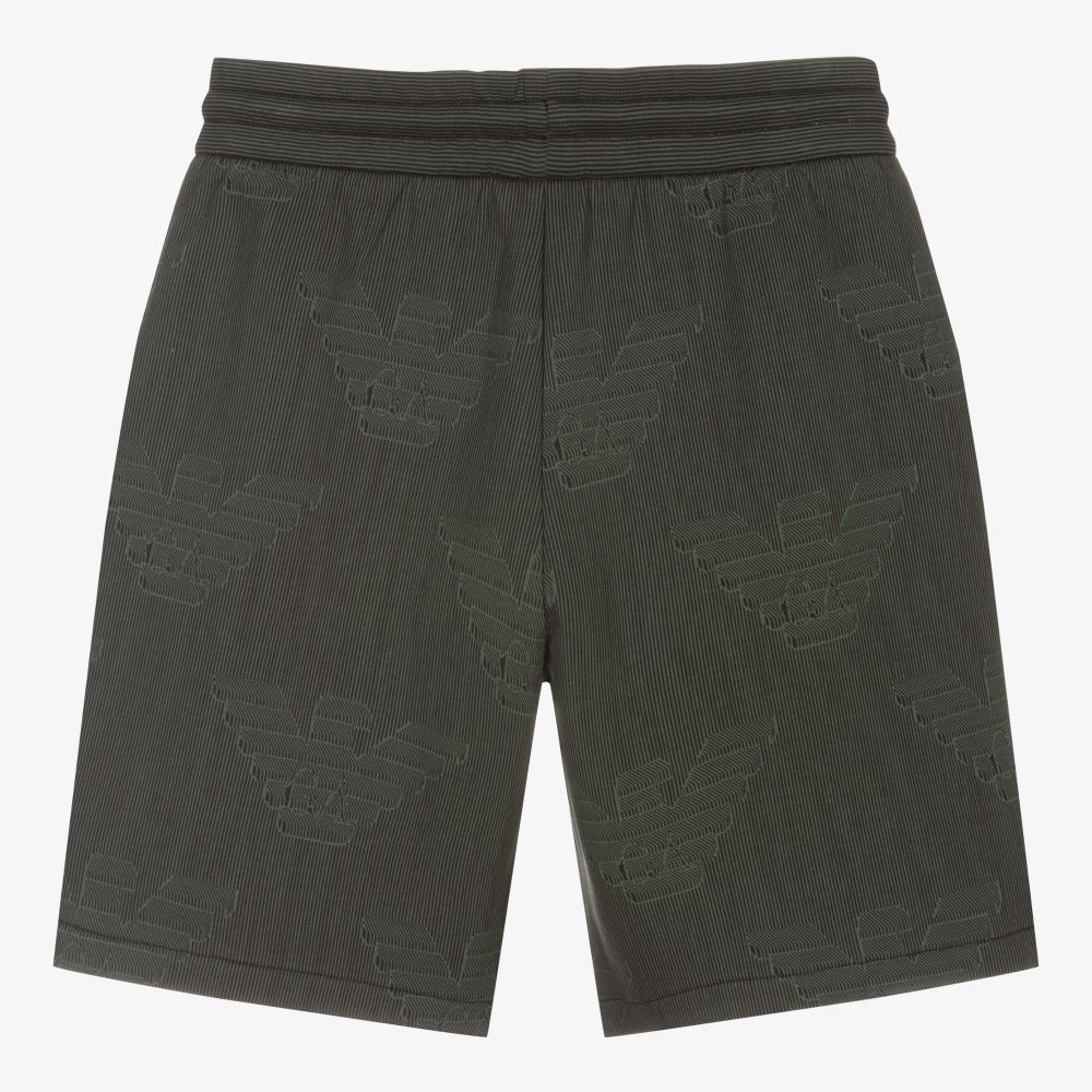 Emporio Armani-Зеленые хлопковые шорты для мальчиков | Childrensalon Outlet