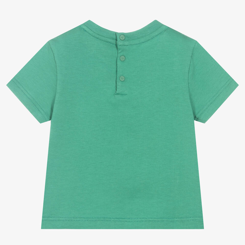 Emporio Armani-Зеленая хлопковая футболка | Childrensalon Outlet