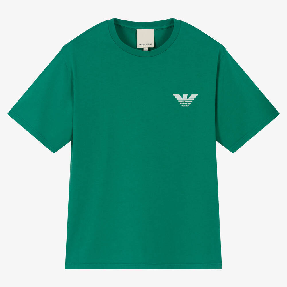 Emporio Armani - Grünes Baumwoll-T-Shirt für Jungen | Childrensalon