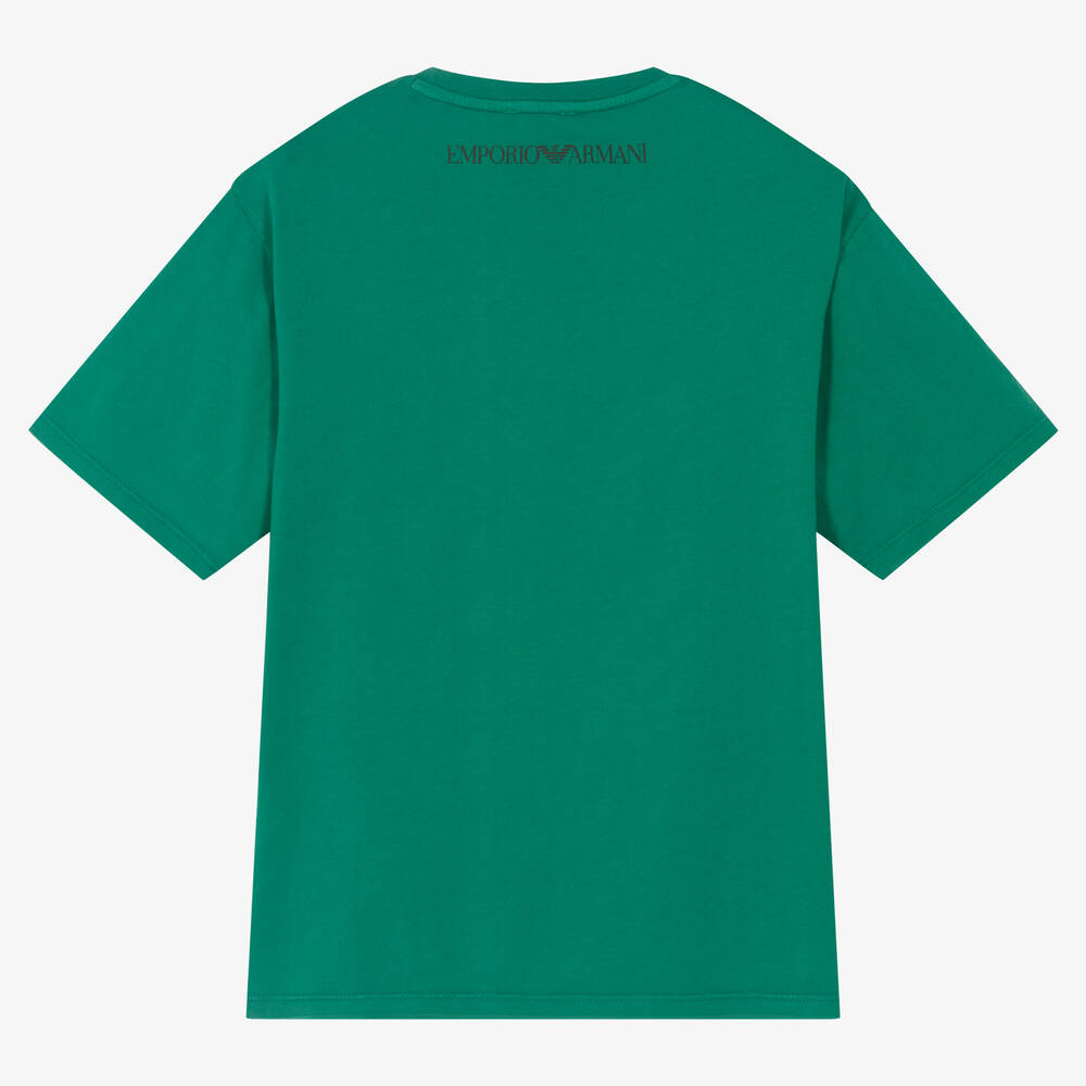 Emporio Armani - Boys Green Cotton Logo T-Shirt