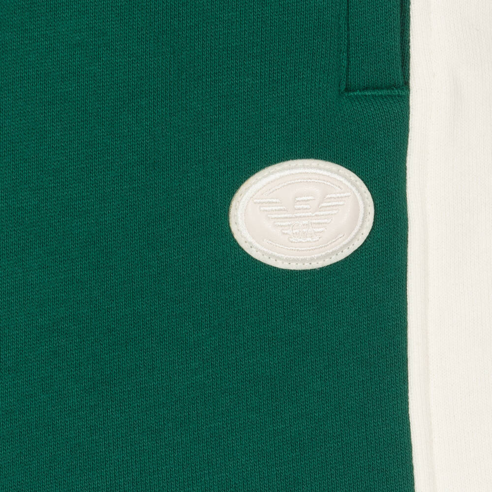 Emporio Armani-Boys Green Cotton Shorts | Childrensalon Outlet