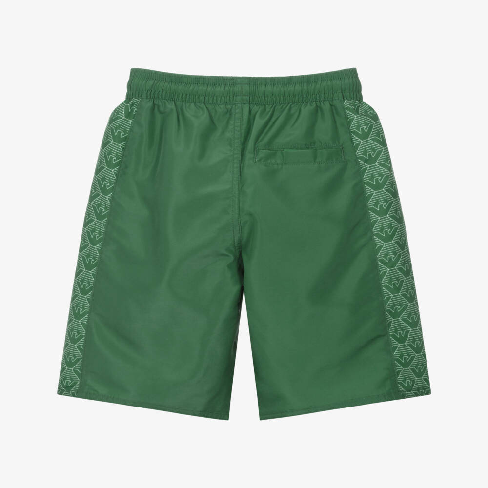 Emporio Armani-Boys Green Eagle Swim Shorts | Childrensalon Outlet