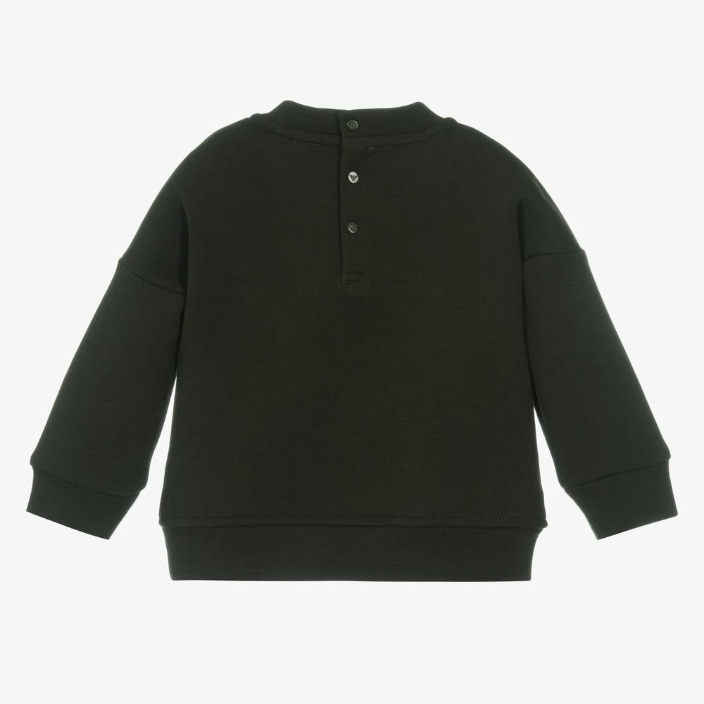 Emporio Armani-Boys Green Logo Sweatshirt | Childrensalon Outlet