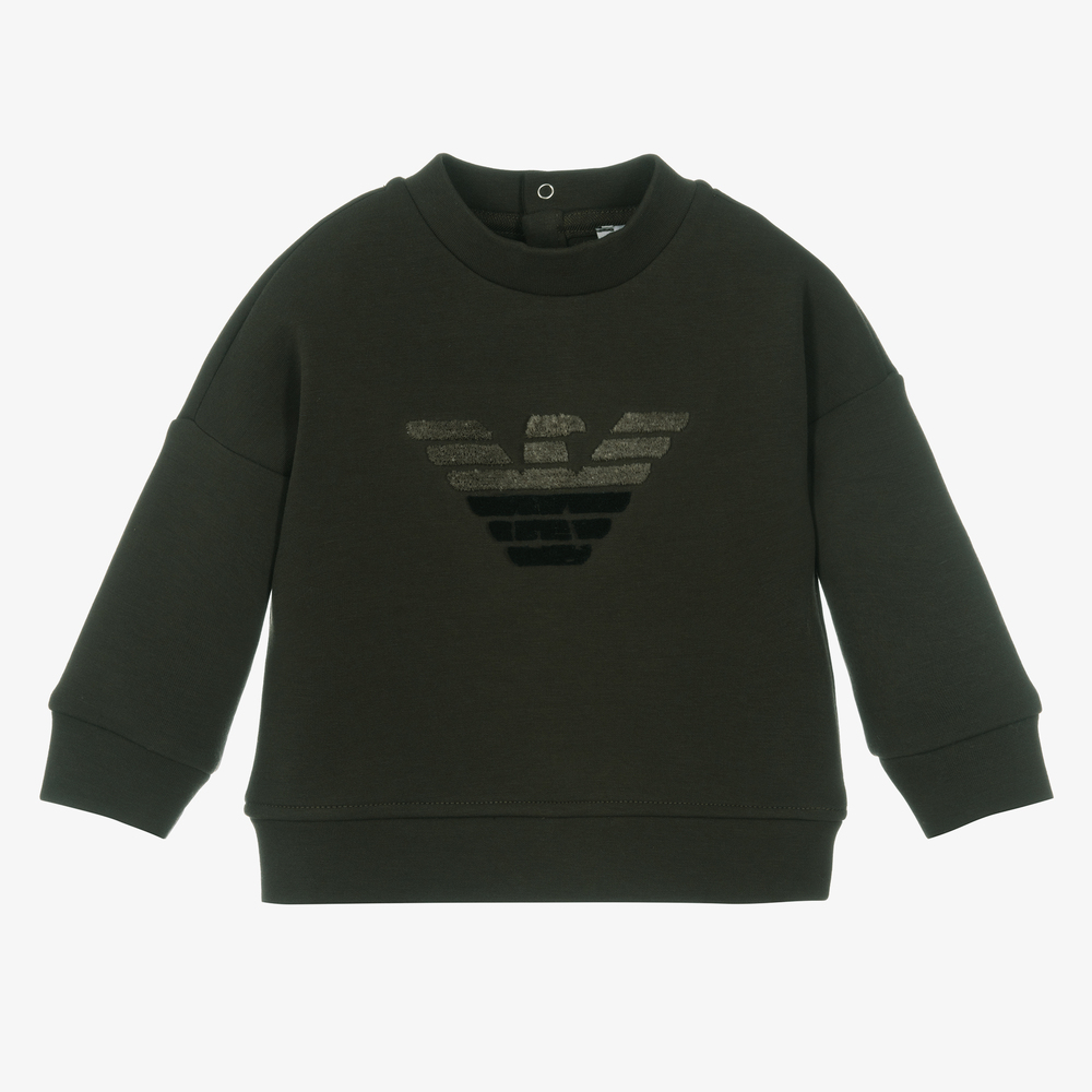 Emporio Armani - Sweat vert garçon | Childrensalon