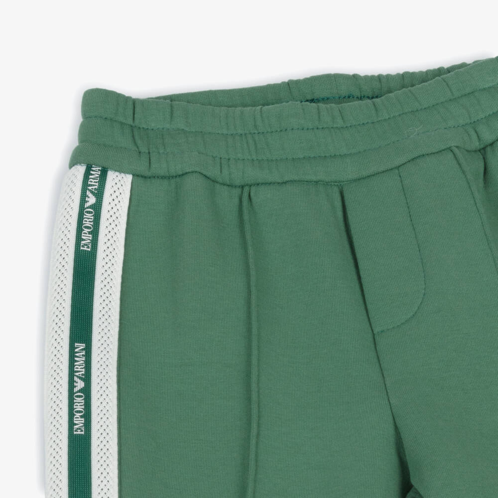 Emporio Armani-Boys Green Soft Knit Trousers | Childrensalon Outlet