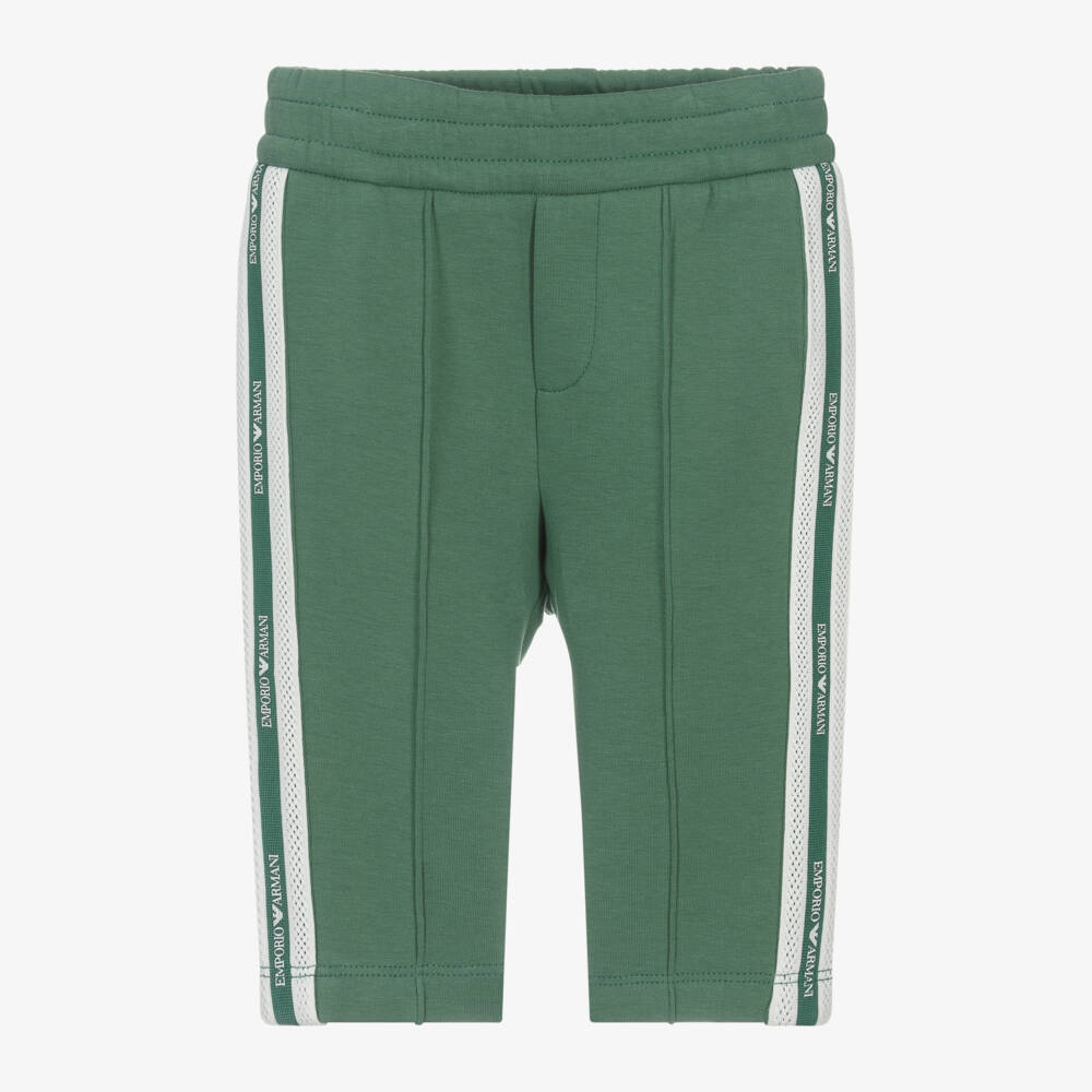 Emporio Armani-Мягкие вязаные брюки зеленого цвета для мальчиков | Childrensalon Outlet