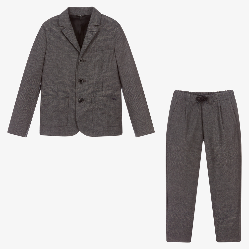 Emporio Armani-Серый брючный костюм в клетку | Childrensalon Outlet