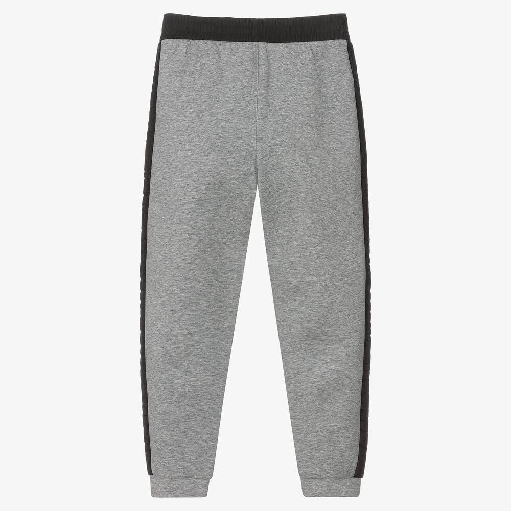 Emporio Armani-Boys Grey Cotton Logo Joggers | Childrensalon Outlet