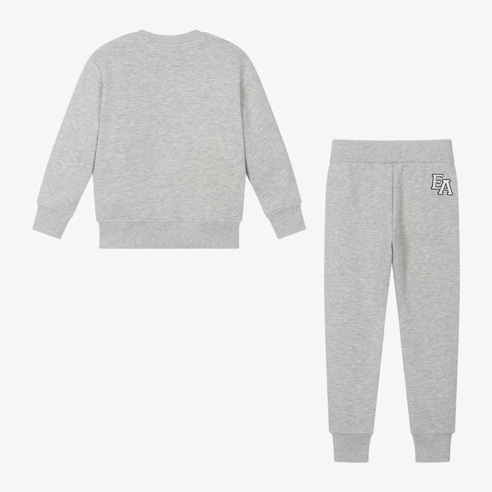 Emporio Armani-Boys Grey Jersey Tracksuit | Childrensalon Outlet