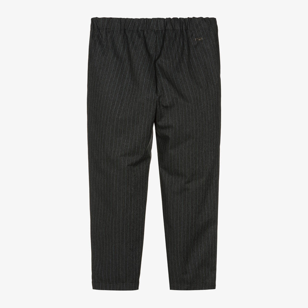 Pinstripe drawstring trousers discount