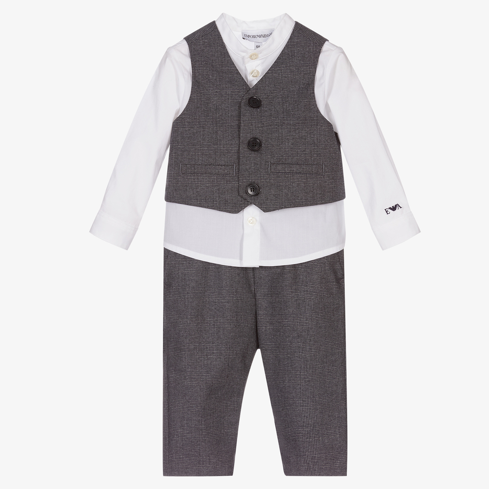 Emporio Armani - Комплект с серыми брюками для мальчиков | Childrensalon