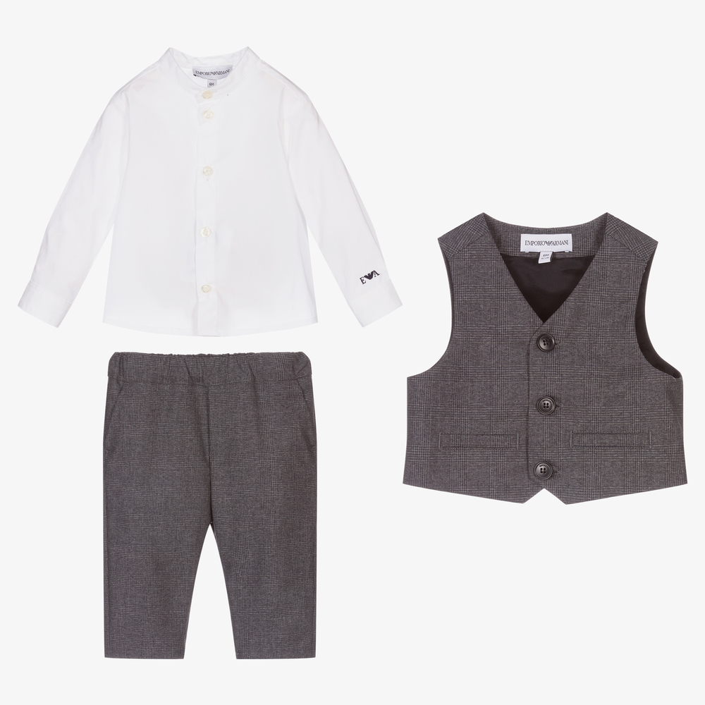 Emporio Armani-Комплект с серыми брюками для мальчиков | Childrensalon Outlet