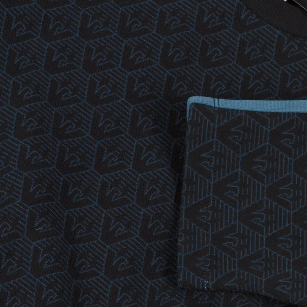 Emporio Armani-Boys Iconic Eagle Tee in Blue | Childrensalon Outlet
