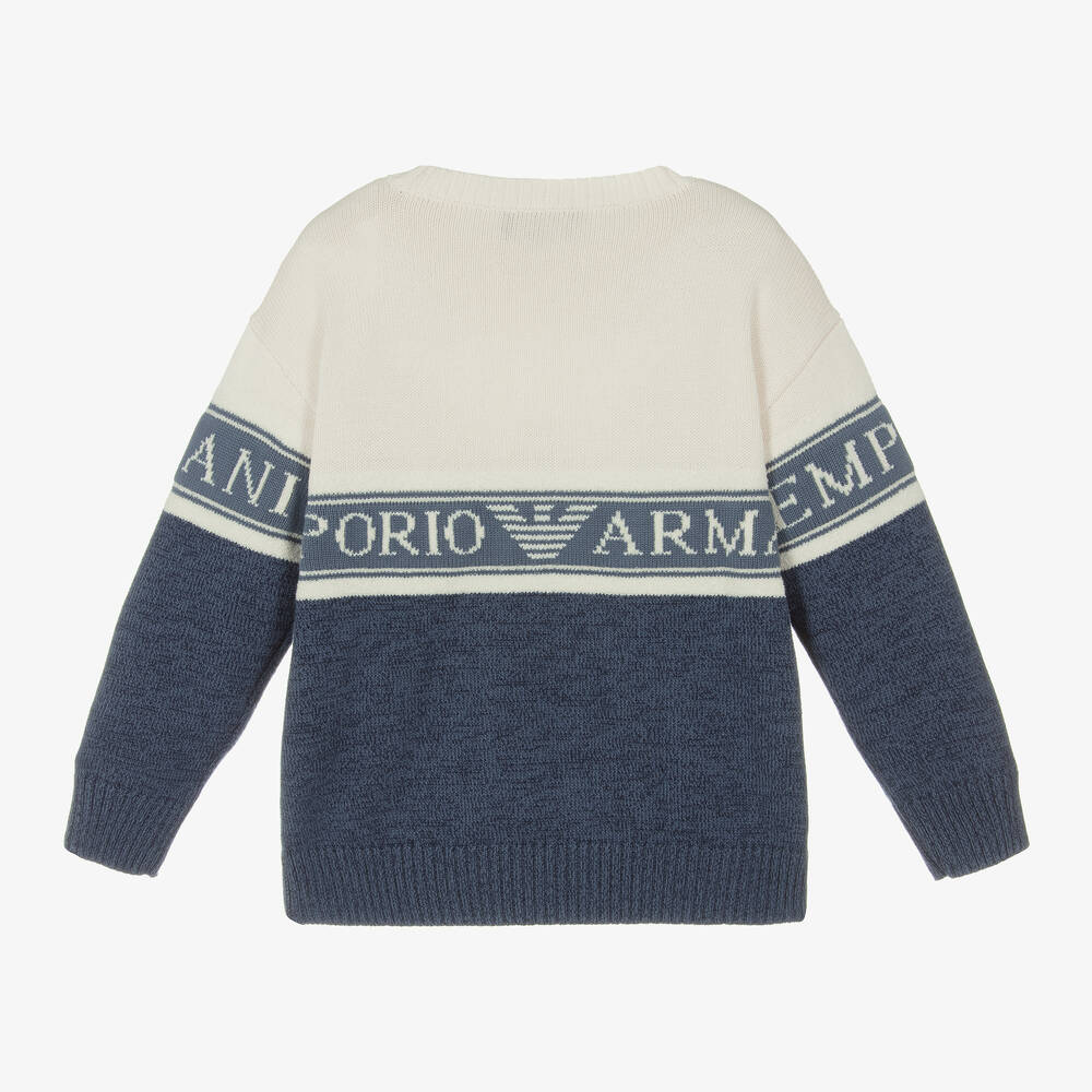 Blue armani jumper deals