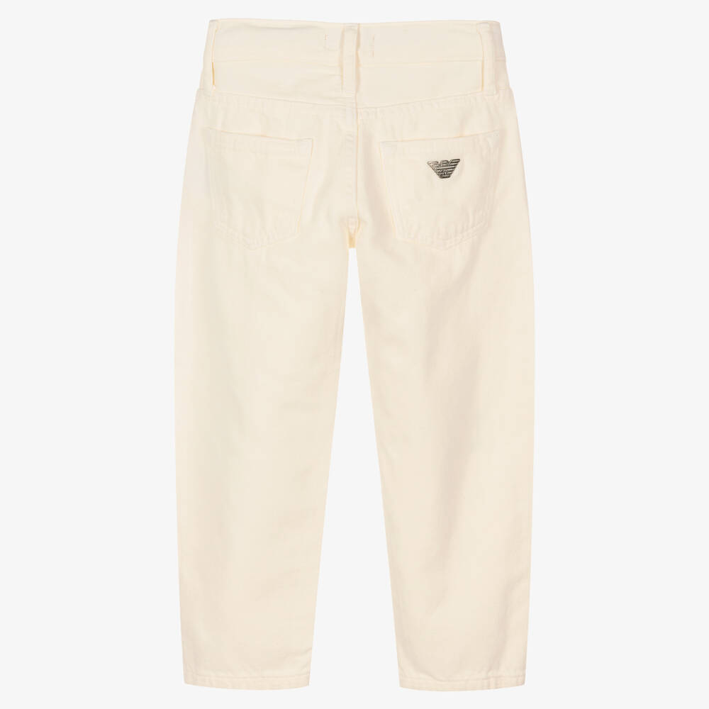 Emporio Armani-Кремовые джинсы из хлопка | Childrensalon Outlet
