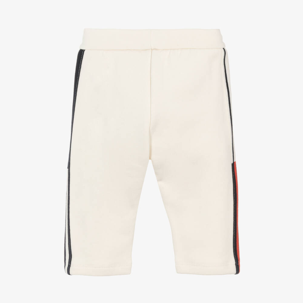 Emporio Armani-Boys Ivory Cotton Jogger Trousers | Childrensalon Outlet