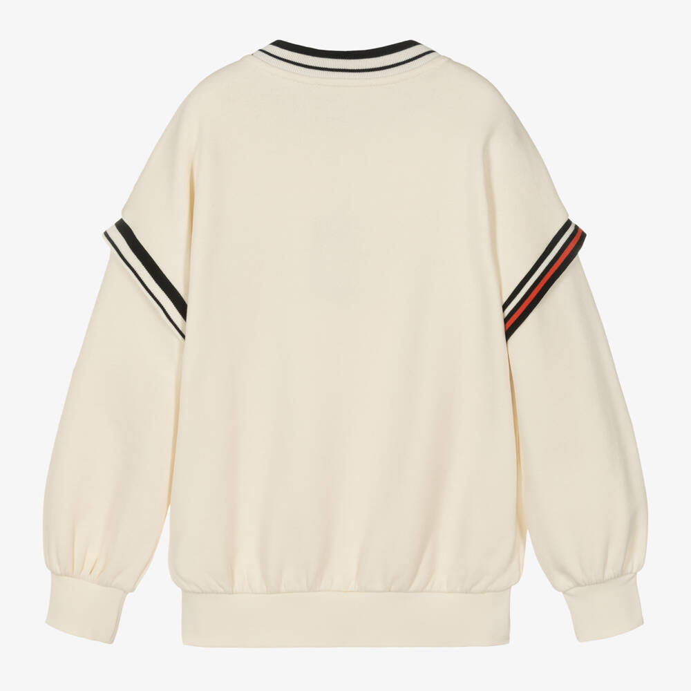 Emporio Armani-Boys Ivory Cotton Jumper | Childrensalon Outlet