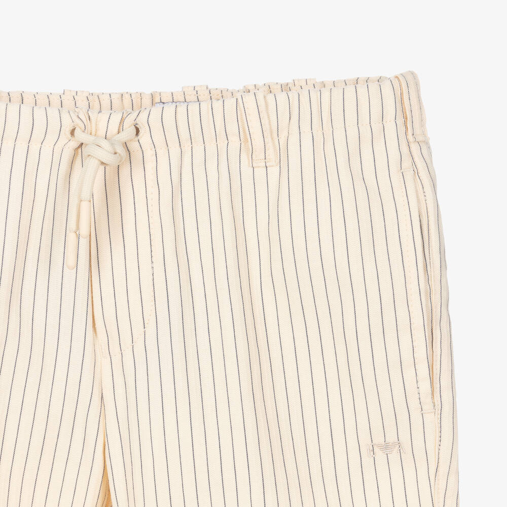 Emporio Armani-Boys Ivory Cotton & Linen Trousers | Childrensalon Outlet