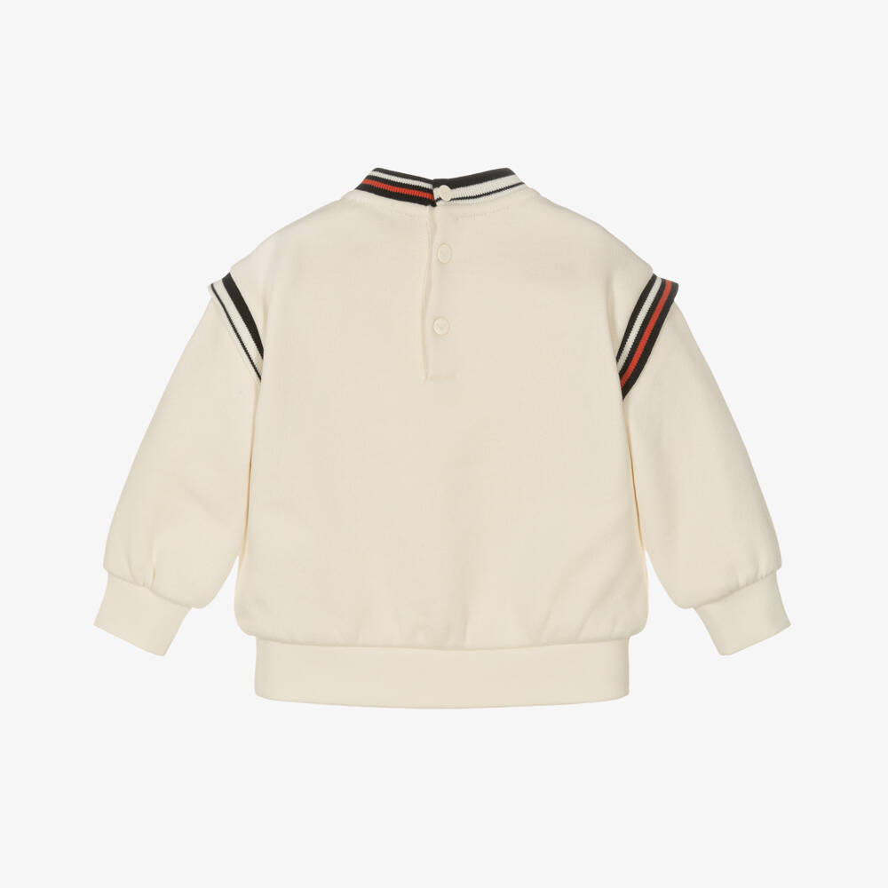 Emporio Armani-Boys Ivory Cotton Pullover | Childrensalon Outlet