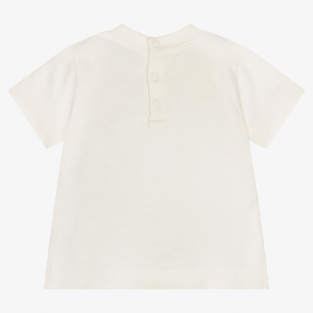 Emporio Armani-Boys Ivory Cotton T-Shirt | Childrensalon Outlet