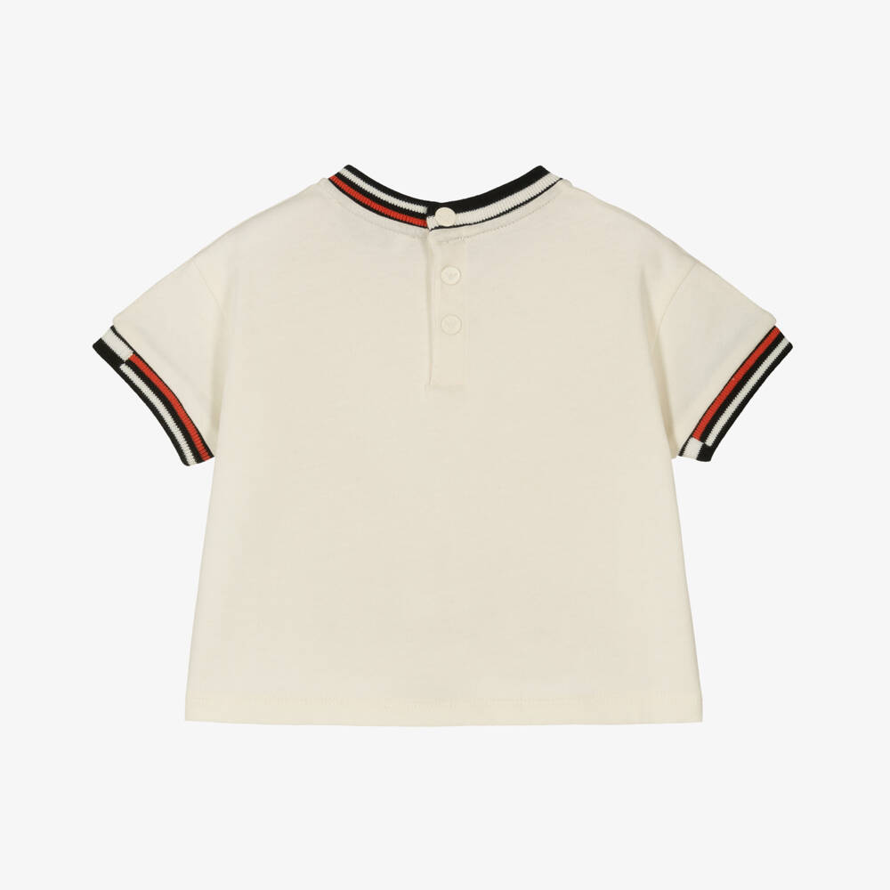 Emporio Armani-Boys Ivory Cotton Tee | Childrensalon Outlet