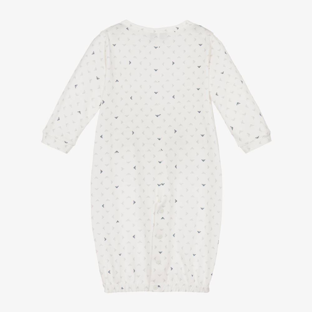 Emporio Armani-Кремовый ромпер из хлопкового джерси | Childrensalon Outlet