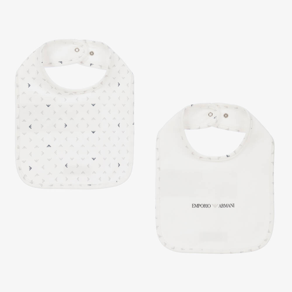 Emporio Armani - Elfenbeinfarbene Lätzchen 2er-Pack | Childrensalon