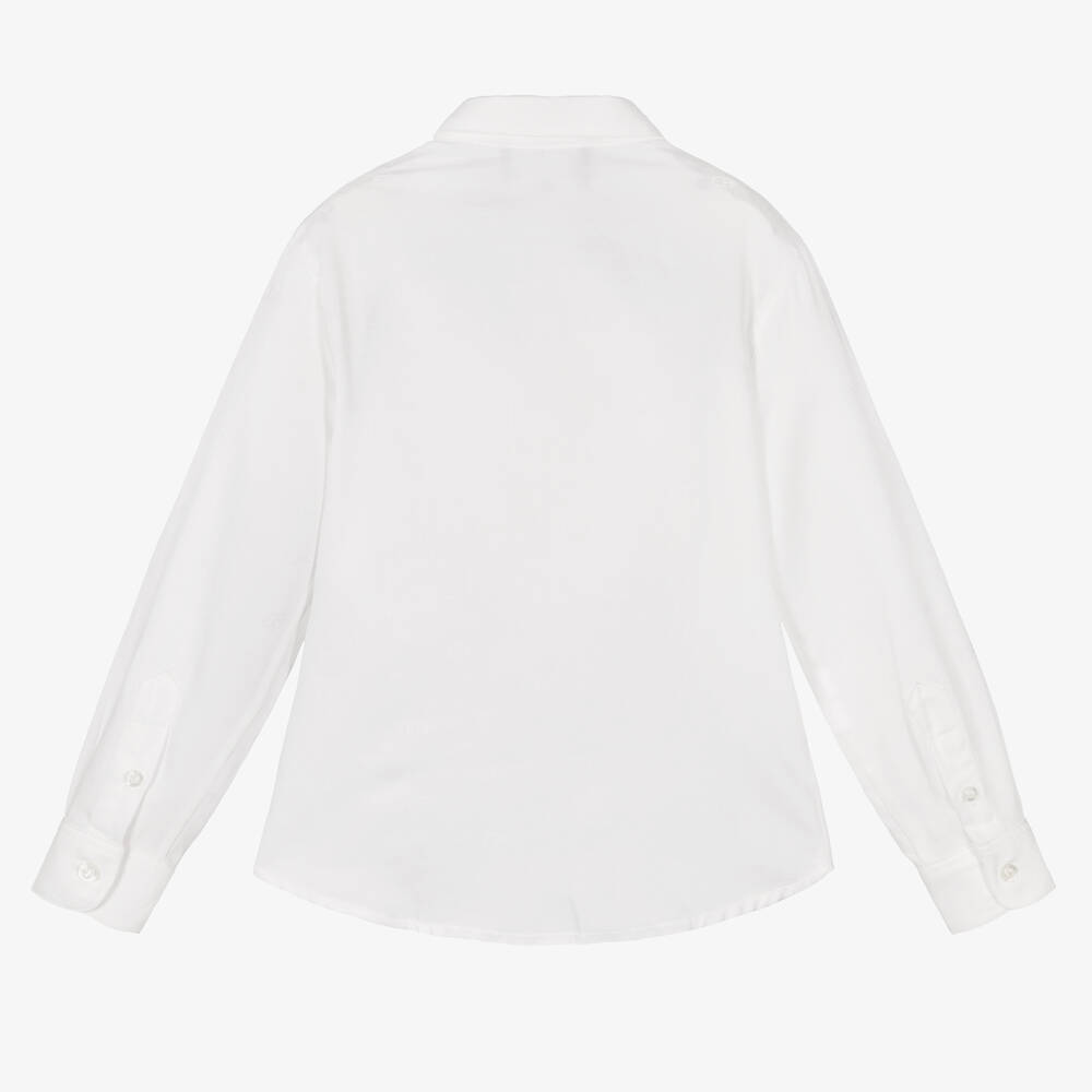 Emporio Armani-Boys Ivory Logo Shirt | Childrensalon Outlet