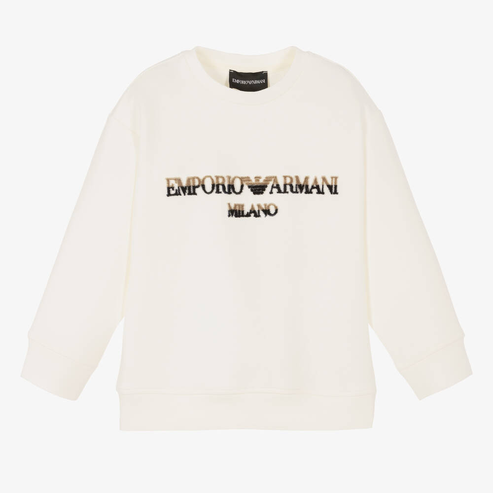 Emporio Armani - Кремовый свитшот для мальчиков | Childrensalon