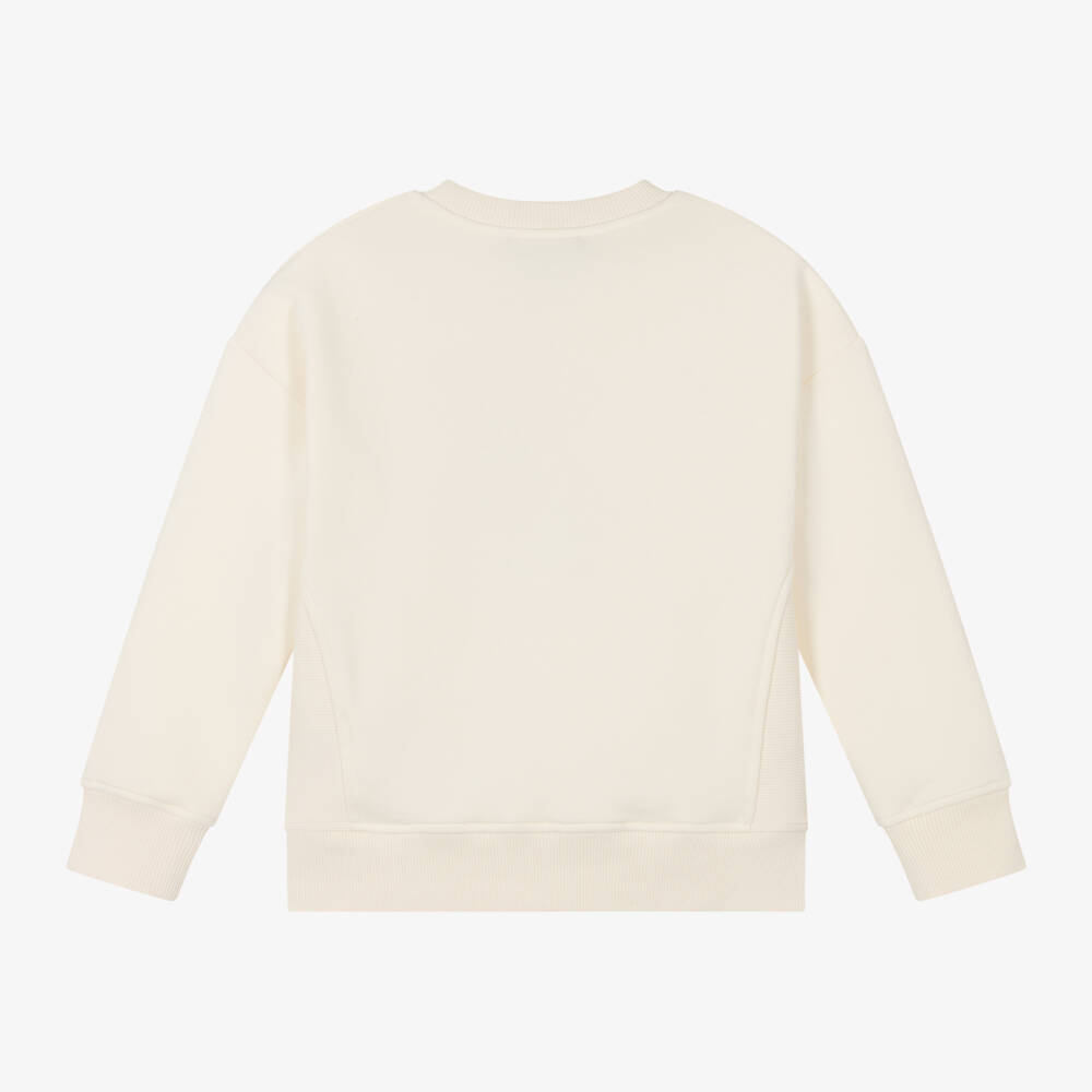 Emporio Armani-Boys Ivory Varsity Logo Top | Childrensalon Outlet