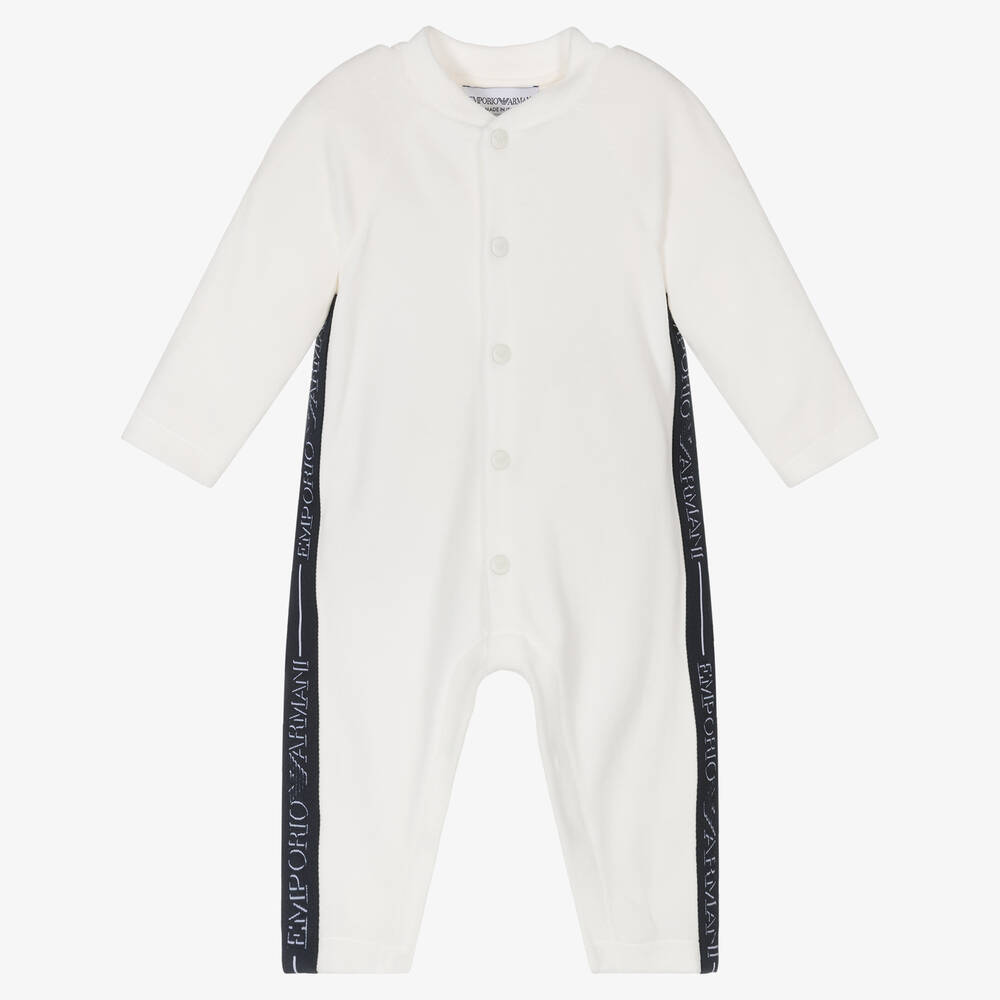 Emporio Armani - Dors-bien ivoire en velours garçon | Childrensalon