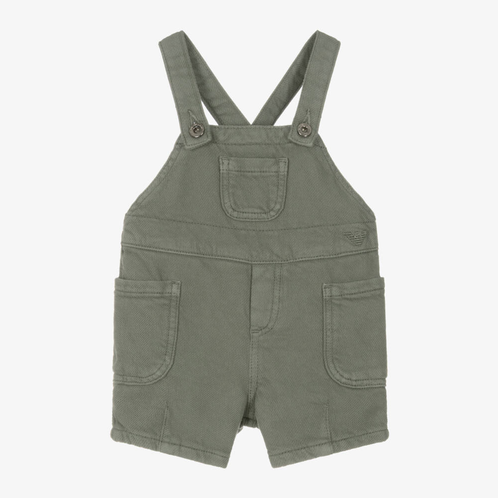 Emporio Armani-Хлопковые комбинезоны для игр хаки для мальчиков | Childrensalon Outlet