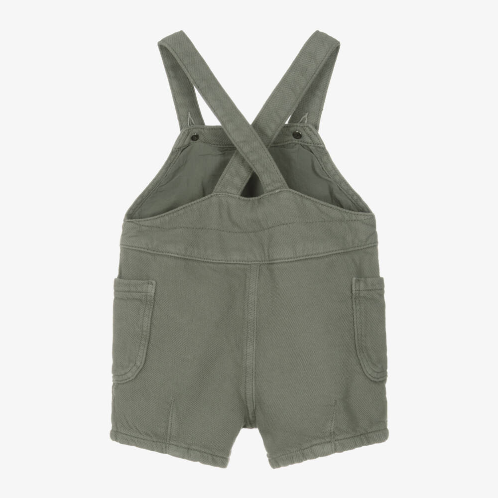 Emporio Armani-Boys Khaki Cotton Playtime Overalls | Childrensalon Outlet