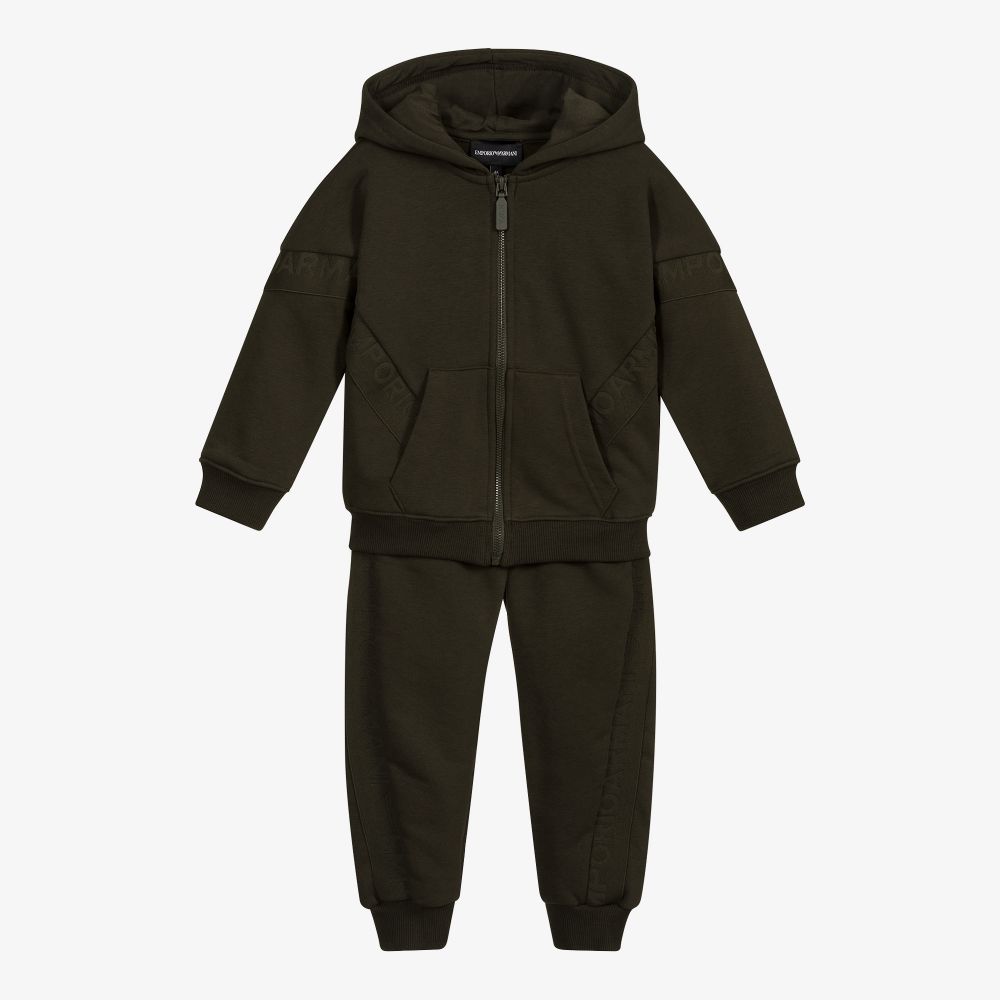 Khaki 2025 armani tracksuit