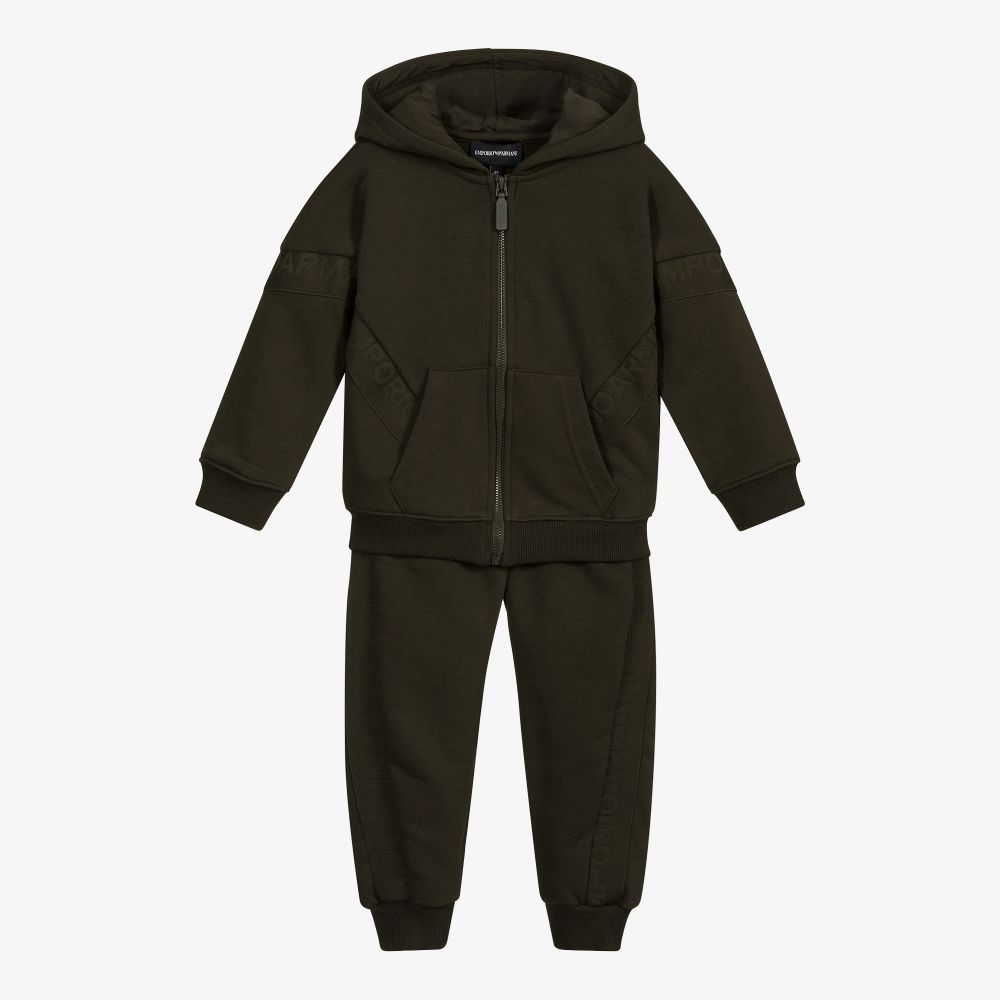 Emporio Armani - Survêtement vert kaki Garçon | Childrensalon