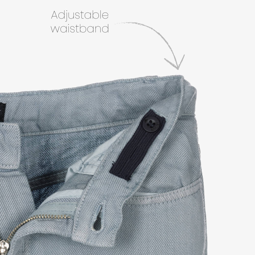 Emporio Armani-Голубые льняные брюки для мальчиков | Childrensalon Outlet